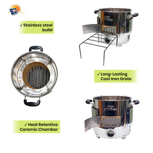 Estufa de Leña Multiusos con Parrilla de Hierro Fundido, Estufa Clásica Plateada para Calentar, Precio al por Mayor por Proveedor - Product Image 3