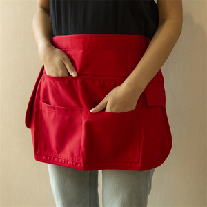 Tablier unisexe en coton tissé à manches courtes avec fermeture à boutons-pression et poches, personnalisable, le plus vendu en 2026, pour uniforme de restaurant, bar et barman - Product Image 2