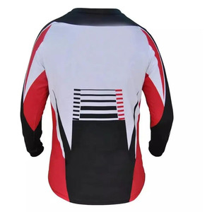 เสื้อเจอร์ซีย์สำหรับขี่มอเตอร์ไซค์แขนยาวสำหรับผู้ชาย สีแดง ดำ ขาว พิมพ์ลายด้วยความร้อน แห้งเร็ว ระบายอากาศได้ดี ป้องกันรังสียูวี ผลิตจากโพลีเอสเตอร์ 100% - Product Image 2