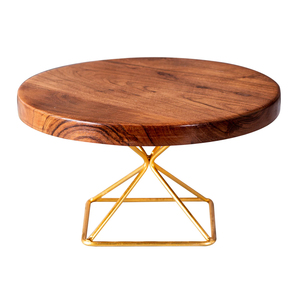 Fresh Selling Decorative Single Tier Plated Serving Wooden <b>Cake</b> <b>Stand</b> Custom Shape <b>Cake</b> Serving <b>Stand</b> for Birthdays & Weddings - Product Image 6