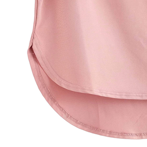 Camiseta de punto para hombre, color rosa, corte holgado, manga corta, cuello redondo, informal, de color liso. - Product Image 4
