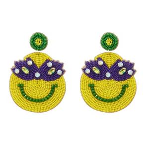 Pendientes Colgantes de Cuentas de Cristal Bohemio Geométrico de Nuevo Estilo 2025 al por Mayor, Tejidos a Mano con Patrón de Rombo Elegante para Compromiso - Product Image 4