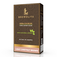 BROWDLITE Kit de teinture pour sourcils double tête au henné naturel végétalien, imperméable, teinture en poudre semi-permanente d'Inde 5g, couvrance grise soyeuse