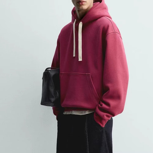 เสื้อฮู้ดดี้สีชมพูเข้มพรีเมียมสำหรับผู้ชาย ผ้าฟลีซนุ่ม สวมใส่สบาย สไตล์สตรีทแวร์ เหมาะสำหรับฤดูหนาว - Product Image 5