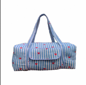 Elegante Bolsa de Lona Acolchada de Algodón Indio Hecha a Mano con Cierre de Cremallera, Gran Capacidad, para Deportes, Viajes, Yoga y Actividades al Aire Libre - Product Image 1