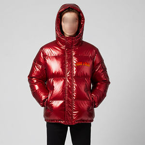 Chaqueta de Invierno Acolchada Impermeable con Capucha para Hombre, de Alta Calidad, con Cierre, Cuello Alto, Lona Lisa Teñida, 100% Poliéster - Product Image 4