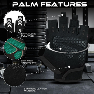Durable Gym <b>Gloves</b> for Weightlifting, Deadlifts, Pull Ups, Bodybuilding & Gym Workout Protection - Product Image 3