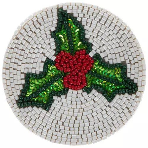 Wholesale Luxury Handmade Beaded Coasters / <b>Round</b> Dollar Sign Seed Bead Table <b>Mats</b> for Home Decor - Product Image 2