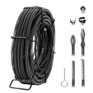 Cavo Professionale per Pulizia Scarichi da 66 FT x 5/8 Pollici con 7 Frese, Pulitore Sezionale Cavo da 0,8-3,9 Pollici per Tubi e Scarichi - Product Image 1