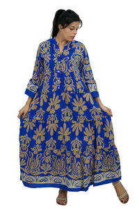 Vestido Maxi de Mujer con Estampado Floral de Poliéster, Cuello en V, Fabricante - Product Image 3