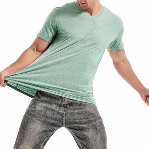 Camiseta Casual de Manga Corta con Cuello Redondo para Hombre, Color Verde Menta Jaspeado, con Estampado Animal, Tejido Transpirable y Corte Regular - Product Image 6