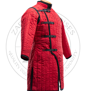 Medieval Gambeson Thick Padded Coat Full Sleeve Cotton Armor Long Length Aketon <b>Jacket</b> for Winter Reenactment Costume - Product Image 2