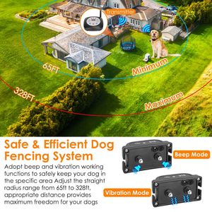 328FT elettrico senza fili sistema di recinzione per cani GPS posizione Monitor collare ricevitore ricaricabile Beep vibrazione per piccole medie grandi - Product Image 6