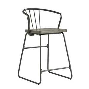 Modern Metal Bar <b>Stool</b> Industrial Stainless Steel <b>High</b> Chair with X <b>Back</b> Wood Seat for Restaurant Cafe Commercial Furniture - Product Image 3