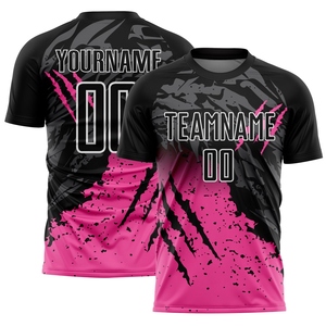 Maillot de football personnalisé OMMIZ INDUSTRY en acier noir et gris-ancien or à motif subtil, sublimation sportive, vente en gros directe - Product Image 5