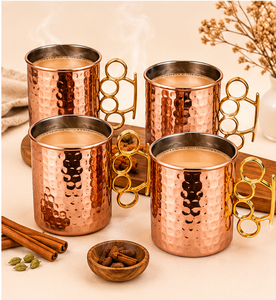 Taza Moscow Mule de Cobre Puro Sólido al por Mayor con Asa Única de Latón, Acabado Martillado Antiguo, Vaso para Cócteles, Suministros para Fiestas - Product Image 2