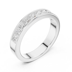 Bague de mariage personnalisée en or 14k 18k ou platine, sertie de diamants taille princesse et pierres précieuses véritables, pour femme, vente en gros - Product Image 5