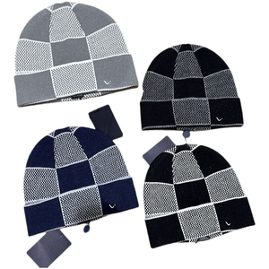 Gorro de Punto a Cuadros Unisex, 100% Acrílico, Gorra Casual de Invierno para Adultos, 56-58CM, Estilo para Exteriores - Product Image 1