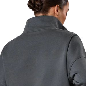 Sweat-shirt à col montant gris anthracite pour femme, coupe oversize, manches longues, style streetwear décontracté, toucher doux, vêtement tendance - Product Image 4