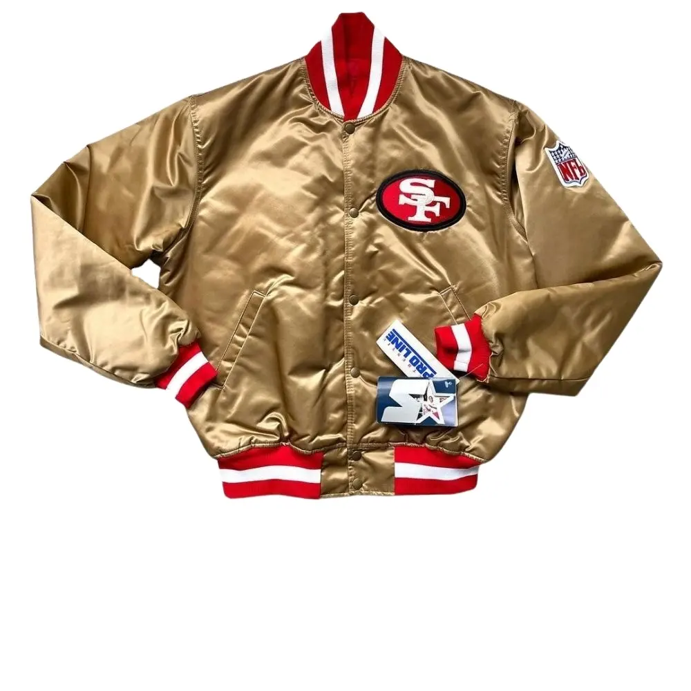 customize embroidery logo bomber jacket baseball satin jacket silky american streetwear winter men's starter college jackets