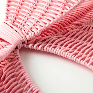 Decoración de Pared con Lazo Tejido Rosa, Adorno Colgante de Cinta de Ratán Hecho a Mano para Cuarto de Niños - Product Image 5