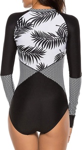 Bañador de sublimación de alta calidad para mujer, traje de baño de 1 pieza para entrenamiento atlético, trajes de baño de manga larga - Product Image 2