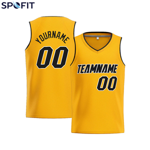 Maillot de basket-ball personnalisé durable pour hommes, couleur personnalisée pour les sports d'équipe, maillots à col en V grande taille, respirant et à séchage rapide - Product Image 4