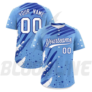 Camiseta de Béisbol Personalizada BLOODLINE INTERNATIONAL con Diseño de Estrellas en Negro y Amarillo, Unisex para Adultos, Uniforme Transpirable de Poliéster - Product Image 3