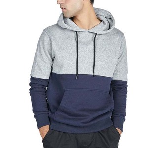 Sweat-shirt à capuche pour homme, coupe classique, design à blocs de couleur, poche, vêtement décontracté d'automne, tricoté, manches longues - Product Image 1