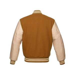 Blouson universitaire personnalisé élégant et chaud pour homme, en polaire polyester/coton, avec col montant, broderie et impression numérique, effet délavé uni - Product Image 2