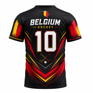 Germany Inspired Field Hockey Jersey Sublimated Team Sports Shirt Quick Dry Breathable Hockey Uniform OEM ODM Athletic Training - Product Image 6