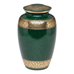 Urnes funéraires en laiton blanc durable pour adultes, avec bandes décoratives dorées, finition marbre, pour cendres humaines. - Product Image 6