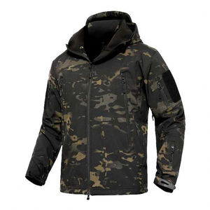 Veste tactique de chasse pour homme personnalisée, design hybride thermique isolant, softshell tricoté écologique, coupe-vent imperméable à capuche - Product Image 5