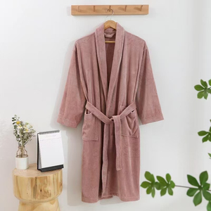Cotton Waffle Style Bathrobe for Adult Couples Absorbent Hotel Home Wear Autumn and Winter Cotton Bathrobe Wholesale - Product Image 3
