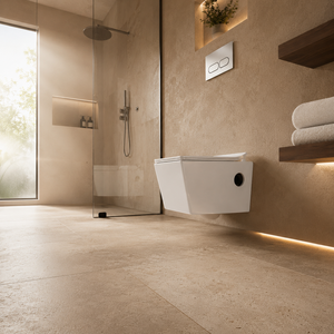 ATOM Modern One Piece Ceramic Wall Hung Toilet Eco-Friendly P-trap Drainage Gravity Flushing Dual-Flush Hospital Washroom - Product Image 4
