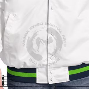 Vintage Patchwork Satin Bomber <b>Jacket</b> Unisex Custom Logo Embroidery Varsity <b>Jacket</b> Oversized Streetwear Patch Design OEM Coat - Product Image 4
