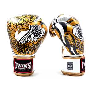 Guantes de Boxeo Twins con Estampado Dorado, Cuero Vacuno Genuino de Alta Calidad, Logotipo Personalizado, para Boxeo, Sparring y Muay Thai - Product Image 2