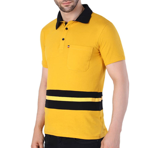 Chemises polo en coton à manches courtes de haute qualité, nouveau design, respirantes, à rayures, pour hommes - Product Image 2