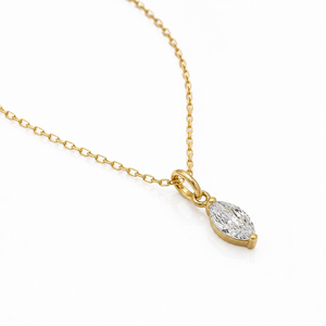 Collier de luxe tendance plaqué or jaune 14 carats avec moissanite certifiée GRA en forme de marquise pour femme – Idéal comme cadeau - Product Image 4