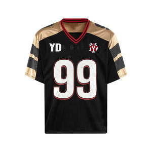 เสื้อยืดโอเวอร์ไซส์ทรงบ็อกซี่ คอวี สไตล์เรโทร สำหรับผู้ชาย ผลิตโดยผู้ผลิตเสื้อผ้าสตรีทแวร์คุณภาพสูง ลายซับลิเมชั่น เหมาะสำหรับฟุตบอล เบสบอล รับสั่งทำเสื้อเจอร์ซีย์ - Product Image 1