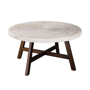Water Hyacinth Round <b>Coffee</b> <b>Table</b> Wood <b>Leg</b> Minimalist <b>Coffee</b> <b>Table</b> <b>for</b> Indoor Outdoor Use from Vietnam - Product Image 2
