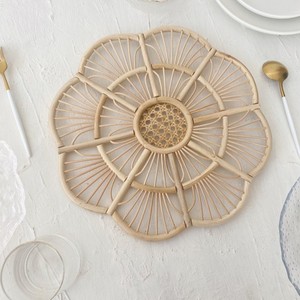 Eco Friendly Flower Shape Rattan Placemat Handmade Woven Table <b>Mat</b> Boho Dining Table Decor Natural Rattan Charger <b>Plate</b> - Product Image 3