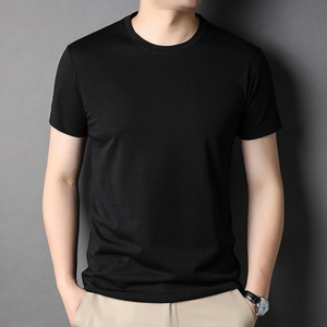 เสื้อยืดคอกลมแขนสั้นสีพื้นสำหรับผู้ชายรุ่นใหม่ ฤดูร้อน สีขาว ขายส่งจากโรงงาน - Product Image 1
