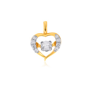 Collar con Colgante de Oro Solitario con Diamantes Cultivados en Laboratorio, Corte Redondo, Halo de Corazón Romántico Premium, Joyería de Moda - Product Image 1