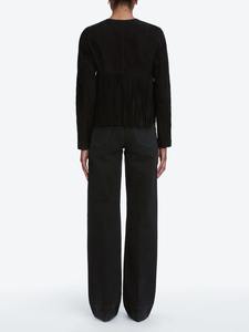 Women's Loose Fit Breathable Fleece <b>Jogger</b> Trousers Custom Logo Printed Mid Waist Casual Flat Front Design black colour - Product Image 5