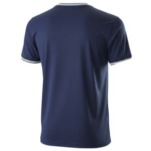 Camiseta con cuello en V y ribete en contraste para hombre, ropa informal de manga corta - Product Image 3