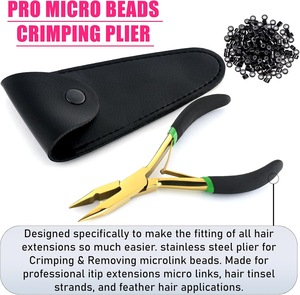 Alicates Profesionales para Extensiones de Cabello, Herramienta de Acero Inoxidable para Instalar y Retirar con Estuche Negro - Product Image 3