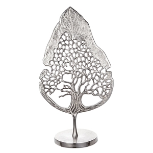 Ornement en forme d'éléphant plaqué argent au design minimaliste avec détails en bois, idéal pour la décoration et les cadeaux de Noël. - Product Image 2