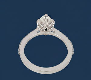 Bague de fiançailles sur mesure en or blanc 14 carats plaqué rhodium avec diamant marquise pavé de 1,70 carat cultivé en laboratoire, VVS2, certifié IGI, vente en gros - Product Image 5