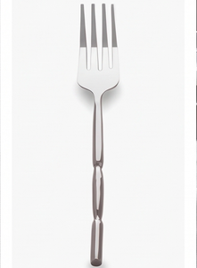 Juego de cubiertos plateados de mango corto estilo bambú, perfecto para cafeterías, para servir postres y para uso doméstico, hecho a mano. - Product Image 2